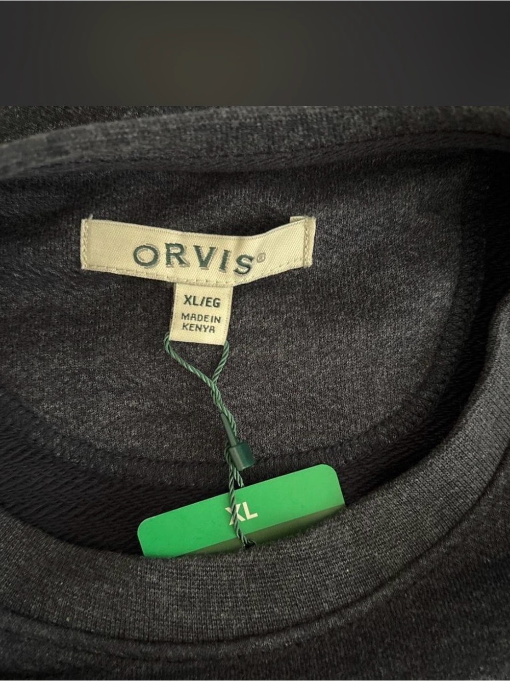 Orvis Navy Heather Long Sleeve Crewneck Shirt - Picture 5 of 6